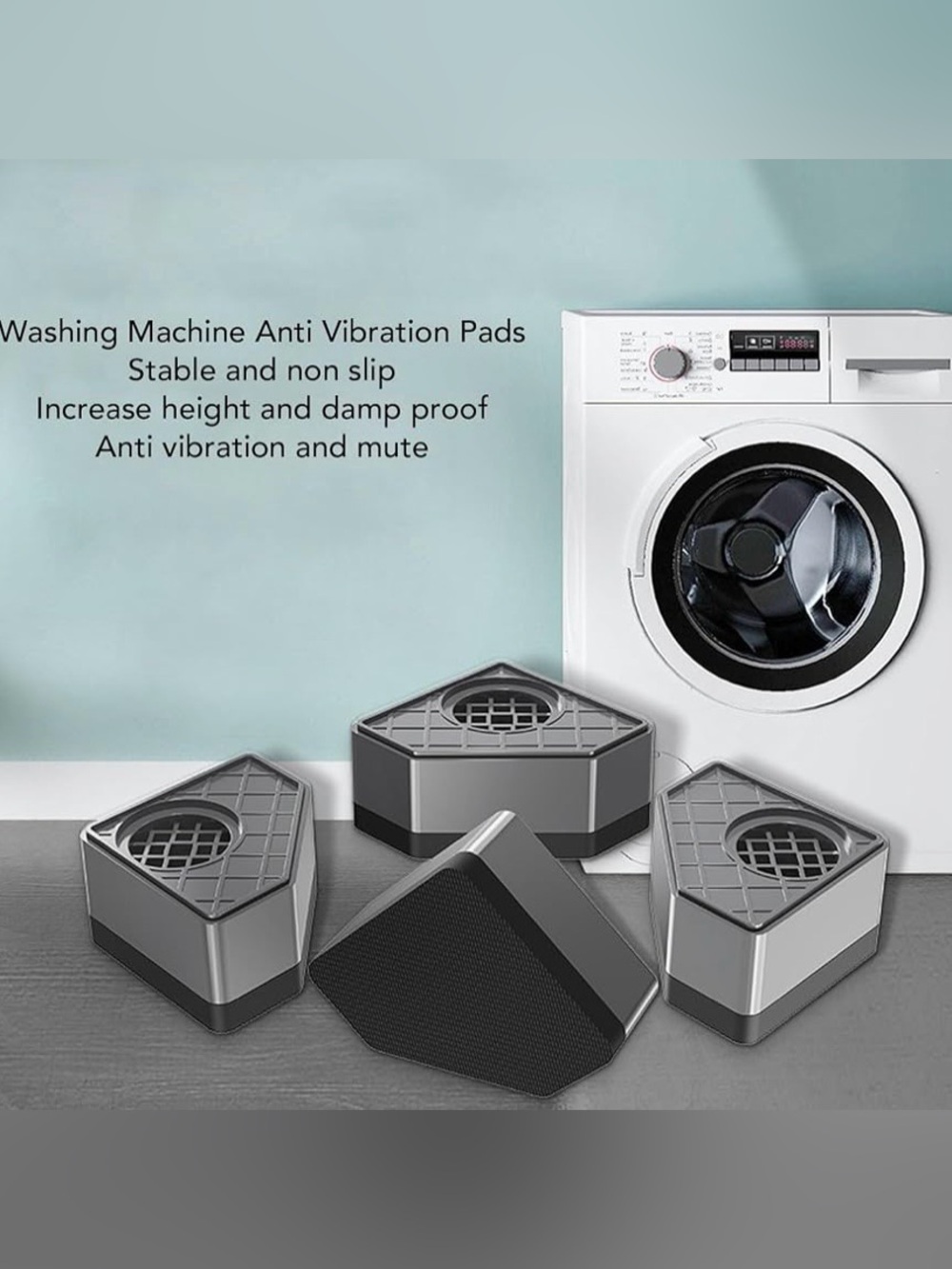 4-pcs Anti-Vibration & Anti-Slip Washing Machine Pads #05152610